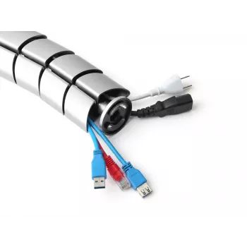 Kabeļu uzmava Equip Double-Channel kabelis Management Spine Silver