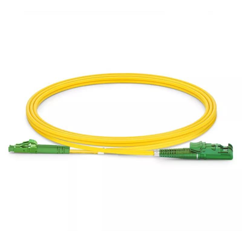 Optiskās šķiedras komutācijas kabelis EQUIP E2000/APC uz LC/APC 7.00 m SM Duplex OS2 dzeltens