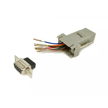 Equip DB9 uz RJ45 adapteris, sieviešu dzimuma pieslēgvieta, sērijveida, pelēks, 72x33x16mm
