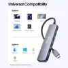 EQUIP USB-C 6-in-1 daudzfunkciju adapteris — HDMI 4K/60Hz, 4× USB-C Gen2 (10Gbps), 100W PD, 0,25 m kabelis, pelēks