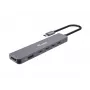 Equip USB-C 6-in-1 daudzfunkciju adapteris, HDMI 4K/30Hz, 4 × USB-C, 1 × USB-A, 5 Gbps, 100 W USB PD