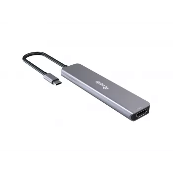 Equip USB-C 6-in-1 daudzfunkciju adapteris, HDMI 4K/30Hz, 4 × USB-C, 1 × USB-A, 5 Gbps, 100 W USB PD