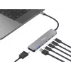 Equip USB-C 6-in-1 daudzfunkciju adapteris, HDMI 4K/30Hz, 4 × USB-C, 1 × USB-A, 5 Gbps, 100 W USB PD