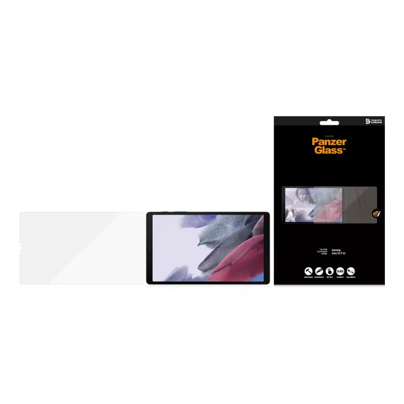 PanzerGlass ® ekrāna aizsargs Samsung Galaxy Tab A7 Lite, Samsung, Samsung - Galaxy Tab A7 Lite, Sausā uzklāšana, Skrāpējumizturīgs, Triecienizturīgs, Caurspīdīgs, 1 gab.