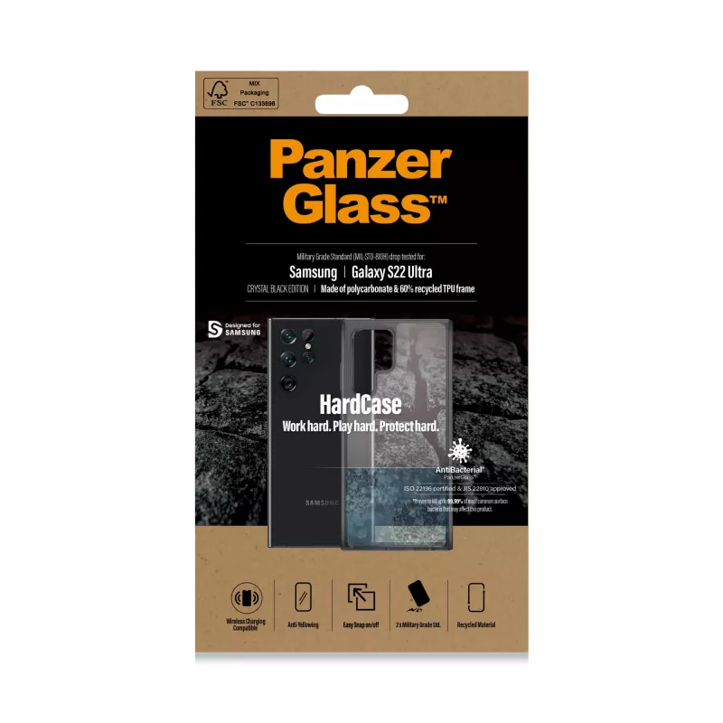 PanzerGlass ® HardCase Samsung Galaxy S22 Ultra 5G - Dūmu melns