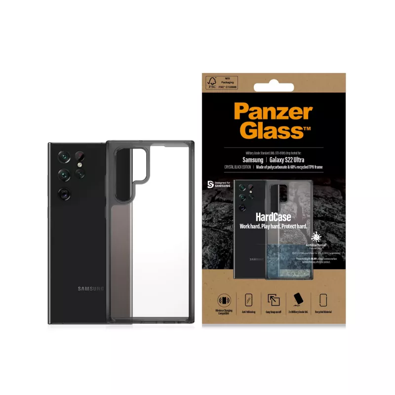 PanzerGlass ® HardCase Samsung Galaxy S22 Ultra 5G - Dūmu melns