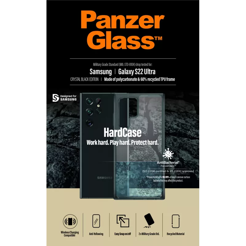 PanzerGlass ® HardCase Samsung Galaxy S22 Ultra 5G - Dūmu melns