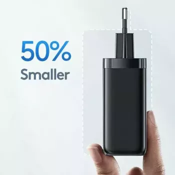 Lādētājs usams T47 USB / USB‑C 65W PD ātrā uzlāde — 65W USB Power Delivery, USB-A + USB-C porti