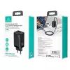 Lādētājs usams T47 USB / USB‑C 65W PD ātrā uzlāde — 65W USB Power Delivery, USB-A + USB-C porti