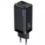 Lādētājs usams T47 USB / USB‑C 65W PD ātrā uzlāde — 65W USB Power Delivery, USB-A + USB-C porti