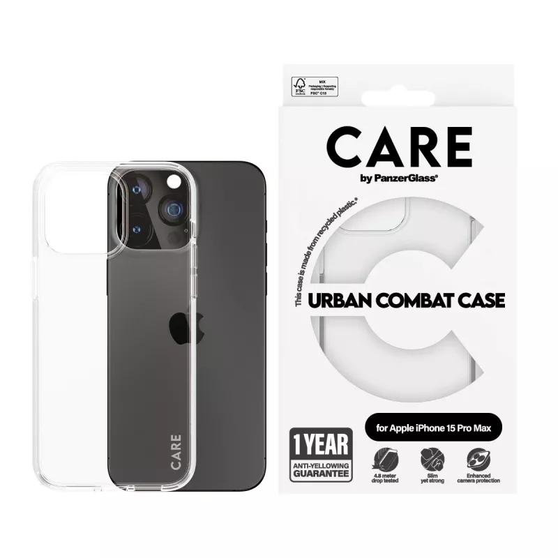 PanzerGlass CARE™ by ® Urban Combat vāciņš Transparent iPhone 15 Pro Max