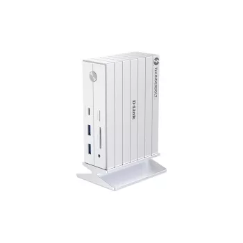 D-Link DUF-E01/E klēpjdatora dokstacija/portu replikators Vadu Thunderbolt 4 Balta
