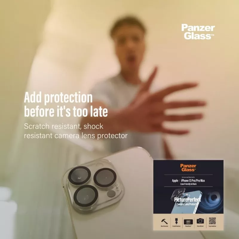 Kameras objektīva aizsargs PanzerGlass Apple iPhone 13 Pro 13 Pro Max Pret skrāpējumiem Triecienizturīgs
