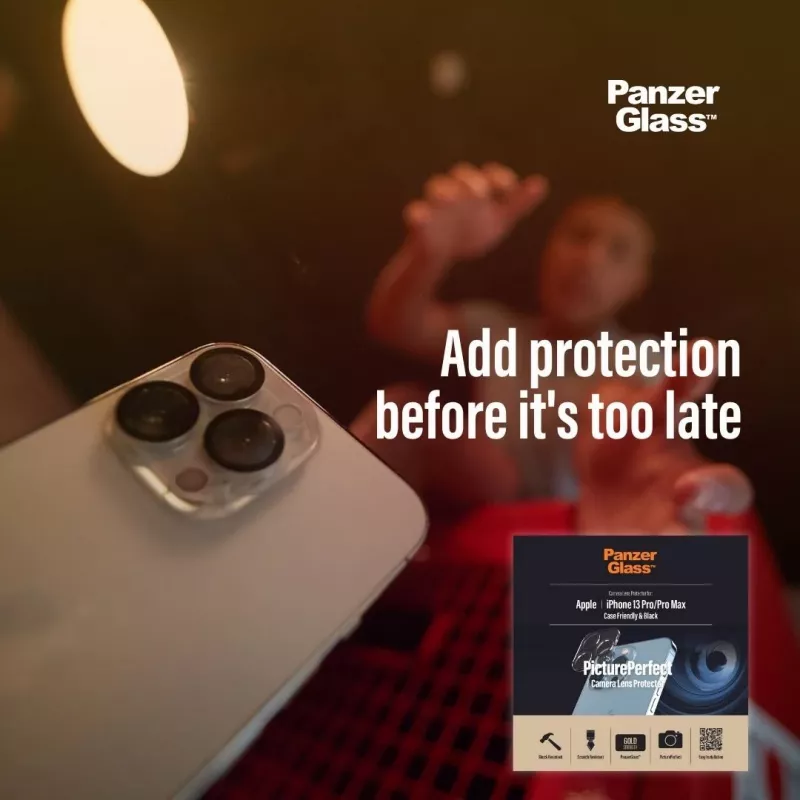 Kameras objektīva aizsargs PanzerGlass Apple iPhone 13 Pro 13 Pro Max Pret skrāpējumiem Triecienizturīgs
