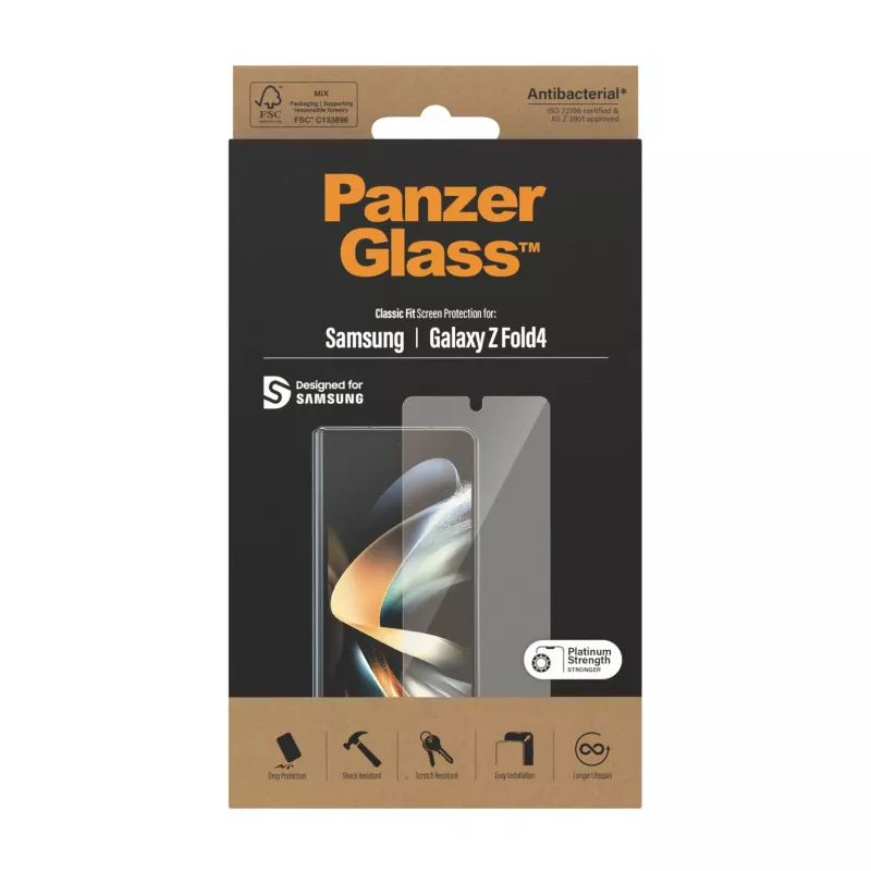Ekrāna aizsargs PanzerGlass Samsung Galaxy Z Fold4 Antibakteriāls Izturīgs pret skrāpējumiem