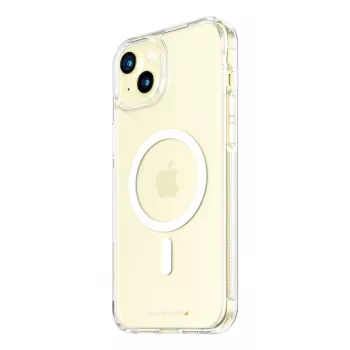 Aizsargājošs HardCase MagSafe telefona maciņš PanzerGlass iPhone 15 Plus — caurspīdīgs, pārstrādāta plastmasa, piemērots 6,69 collu ekrānam