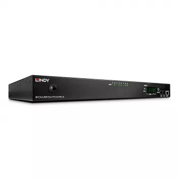 Lindy IPower Switch Pro 8 (jaudas pārvaldība caur IP), iekštelpām, C14 savienotājs, melns, tērauds, 8 maiņstrāvas rozetes, pārkaršanas aizsardzība