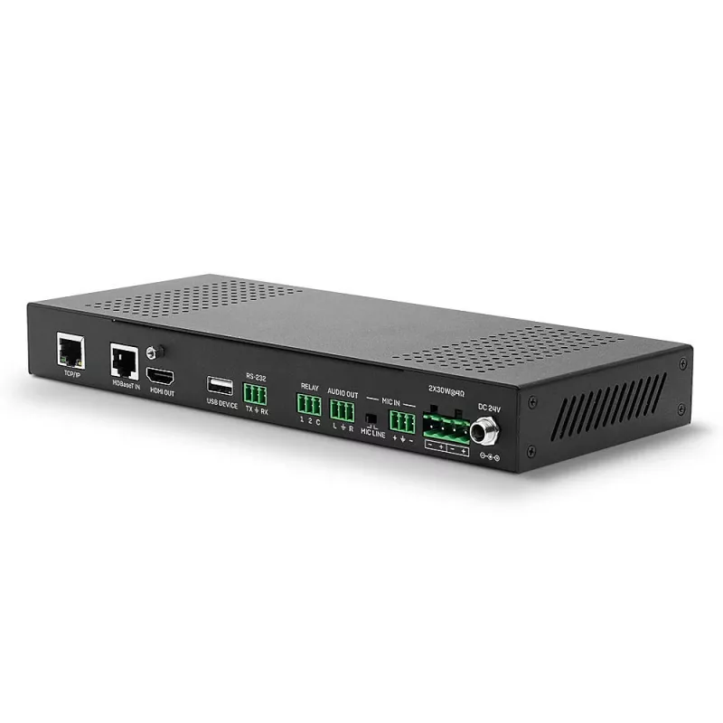 Lindy HDBaseT prezentācijas sistēma ar vadības paneli, 3840 x 2160 pikseļi, AV raidītājs un uztvērējs, 70 m, vadu, melna, balta, HDCP