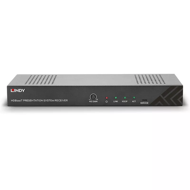 Lindy HDBaseT prezentācijas sistēma ar vadības paneli, 3840 x 2160 pikseļi, AV raidītājs un uztvērējs, 70 m, vadu, melna, balta, HDCP