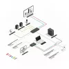 Lindy HDBaseT prezentācijas sistēma ar vadības paneli, 3840 x 2160 pikseļi, AV raidītājs un uztvērējs, 70 m, vadu, melna, balta, HDCP