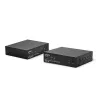 Lindy 100m Cat.6 Dual Head HDMI, USB un RS-232 pagarinātājs, Raidītājs un uztvērējs, Vadu, 100 m, Cat6, 1920 x 1080 pikseļi, Melns