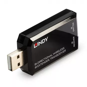 Lindy divvirzienu bezvadu IR paplašinātājs, raiduztvērējs, AV raidītājs un raiduztvērējs, 150 m, vadu, melns