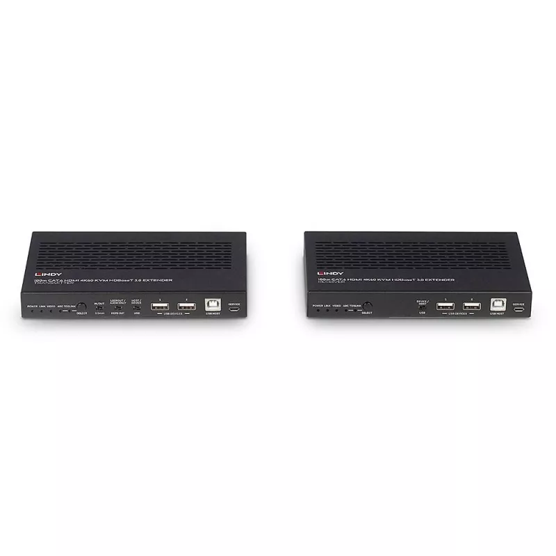 Lindy 100m Cat.6A HDMI 4K60, Audio, IR un RS-232 HDBaseT 3.0 KVM paplašinātājs