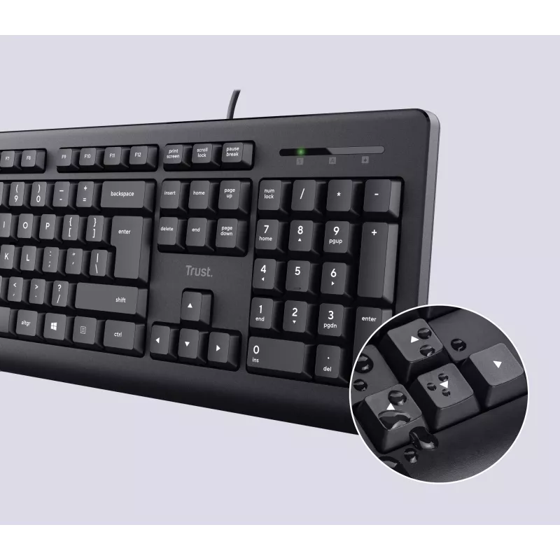 Trust TKM-250 tastatūra ar peli iekļauta Biroja USB QWERTZ vācu melna