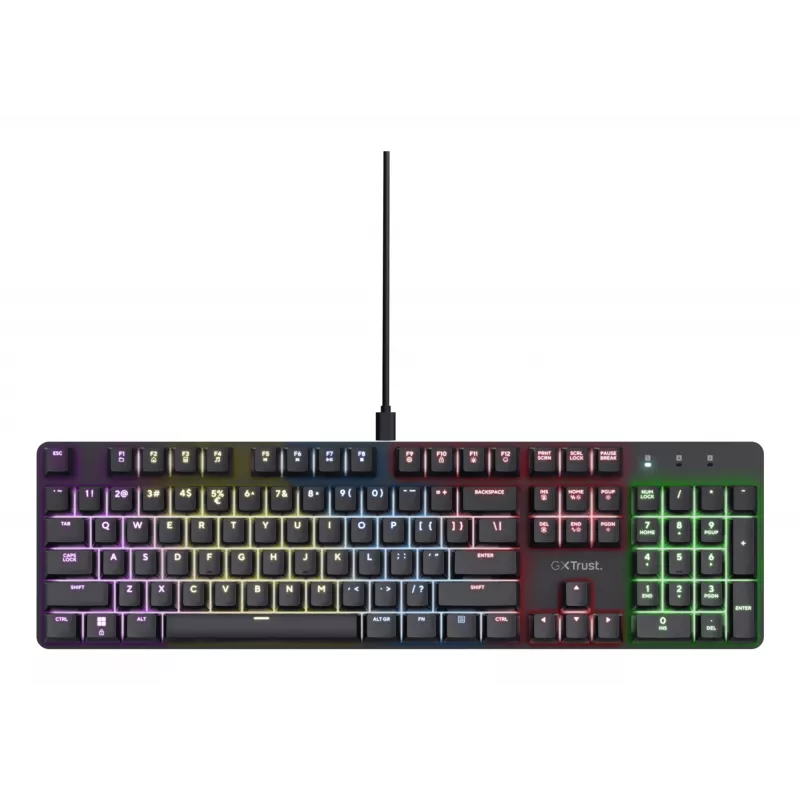 Spēļu tastatūra Trust GXT 871 Zora Mechanical USB RGB Melns