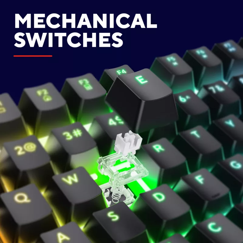 Spēļu tastatūra Trust GXT 871 Zora Mechanical USB RGB Melns