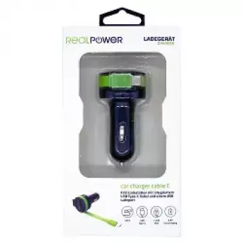 Mobilās ierīces lādētājs RealPower 257636 Universal Melns zaļa