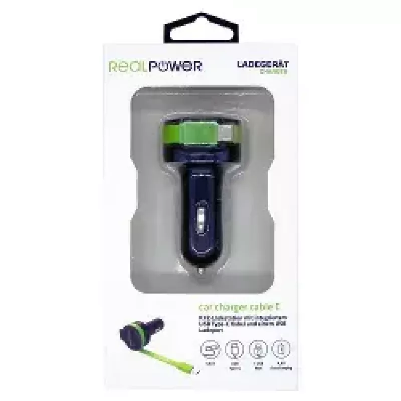 Mobilās ierīces lādētājs RealPower 257636 Universal Melns zaļa