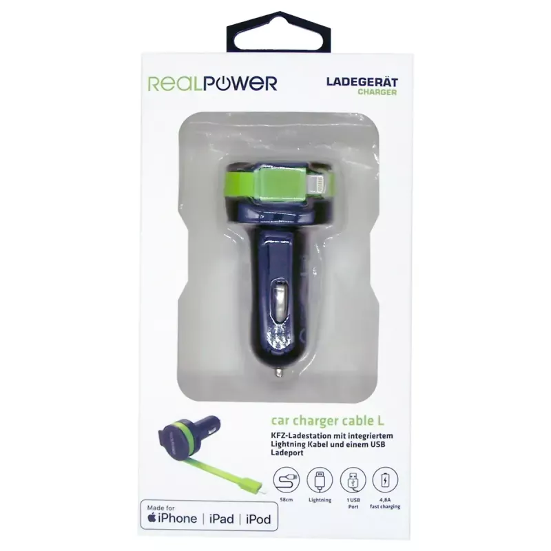 Mobīlo ierīču lādētājs RealPower 257637 Universāls Melns Zaļš