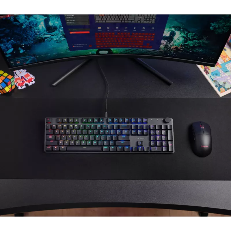 Spēļu tastatūra Trust GXT 866 Torix mehāniska USB QWERTZ melna