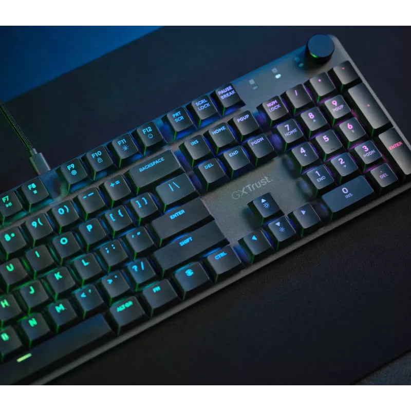 Spēļu tastatūra Trust GXT 866 Torix mehāniska USB QWERTZ melna