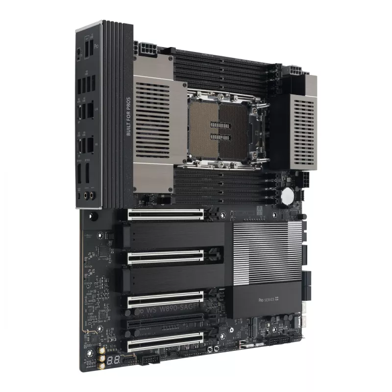Mātesplate ASUS PRO WS W890-SAGE — Intel W890, LGA 4710-2, CEB, 8× DIMM, DDR5, četrkanālu, 2.5G un 10G Ethernet