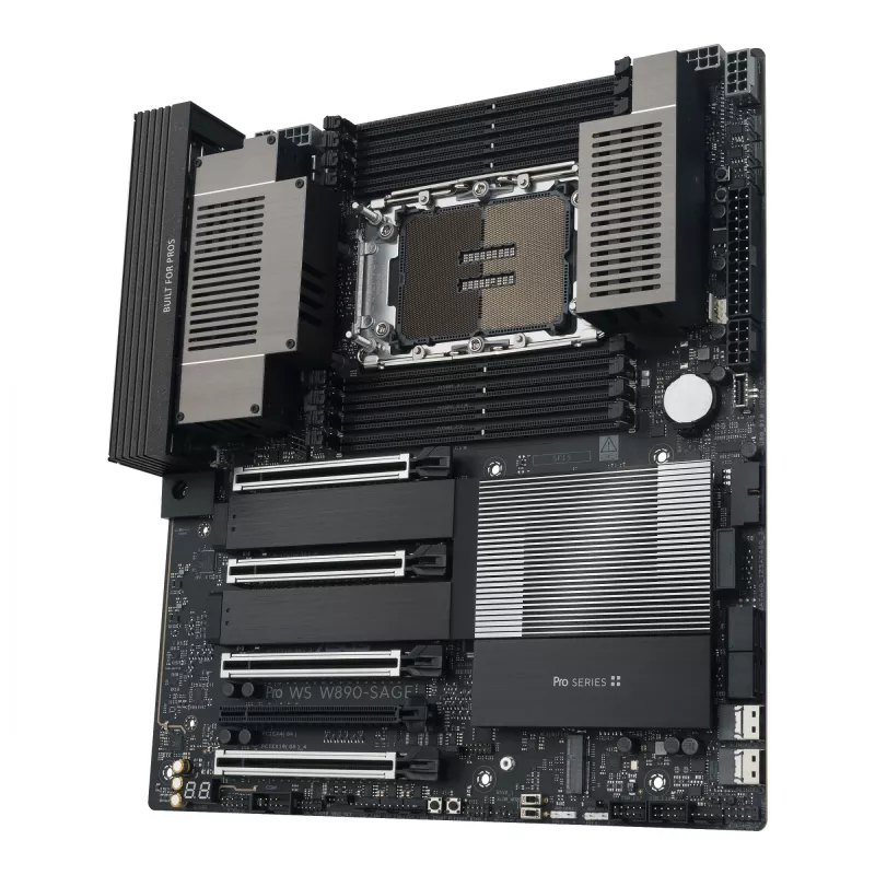 Mātesplate ASUS PRO WS W890-SAGE — Intel W890, LGA 4710-2, CEB, 8× DIMM, DDR5, četrkanālu, 2.5G un 10G Ethernet