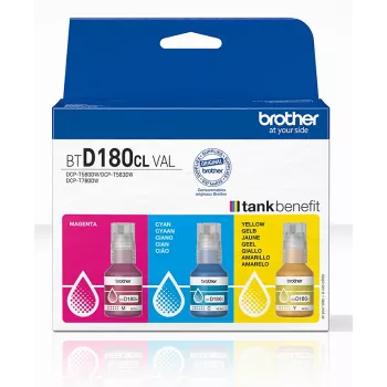 Oriģināls Ink Bottles Brother BTD180CLVAL 3 pcs ciāna fuksīna dzeltena