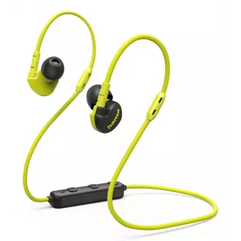 Hama Freedom Athletics III austiņas, bezvadu, auss āķis, ievietojamas, sporta, Bluetooth, melnas, dzeltenas