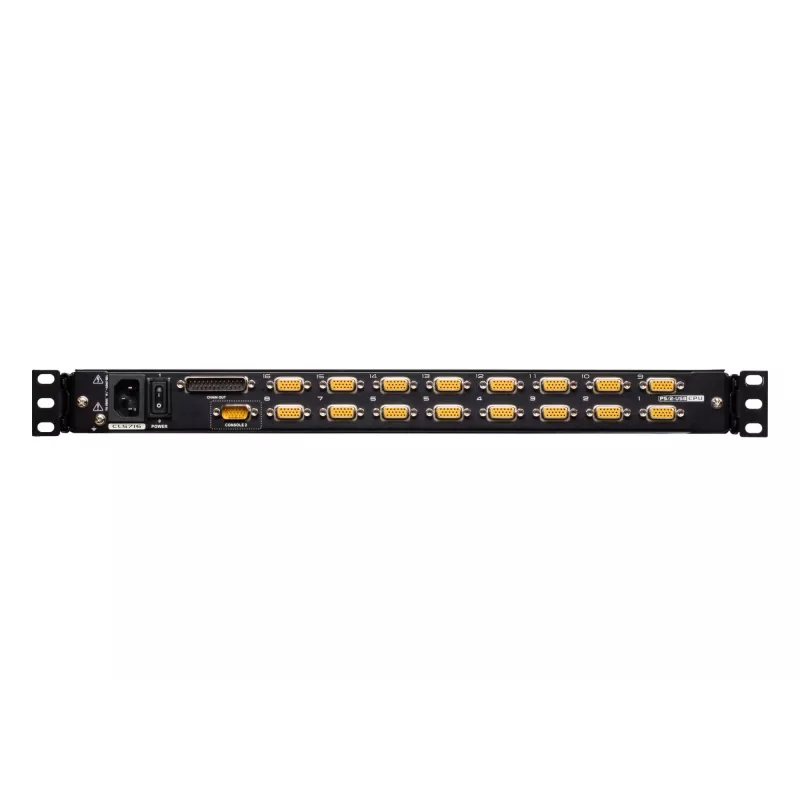 Rack konsole ATEN CL5716MW 17,3 collas (43,9 cm) FHD 1920×1080 TFT-LCD, USB/PS/2 K&M, VGA, 1U metāls/plastmasa