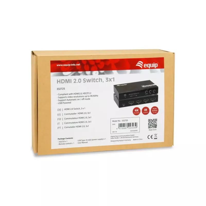 Equip 332725 video slēdzis HDMI