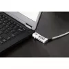 Manhattan Universal Laptop Combination Lock For Noble Wedge®, Nano and K-Slot, Secure 3-in-1 Anti-theft Notebook Lock, Resettable 4-digit Combo, 1.8m, Cut-Resistant Carbon Steel kabelis, Translucent PVC Jacket, Silver