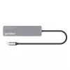 Manhattan USB-C dokstacija/hubs ar karšu lasītāju, pieslēgvietas (x5): HDMI, USB-A (x2) un USB-C (x2), ar strāvas piegādi (PD) 100 W – nepieciešams ārējs USB-C lādētājs (nav komplektā). Darbojas ar USB strāvu (ārējs strāvas adapteris nav nepieciešams), kad PD netiek izmantots.