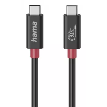 Hama USB-C kabelis, E-Marker, USB4 Gen4, 80 Gbit/s, 5 A, 240 W, 1,00 m