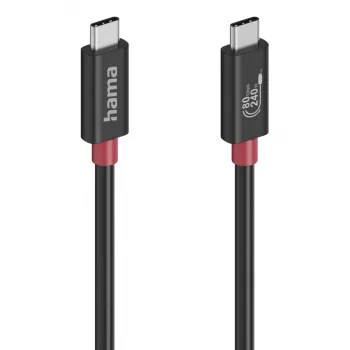Hama USB-C kabelis, E-Marker, USB4 Gen4, 80 Gbit/s, 5 A, 240 W, 1,00 m