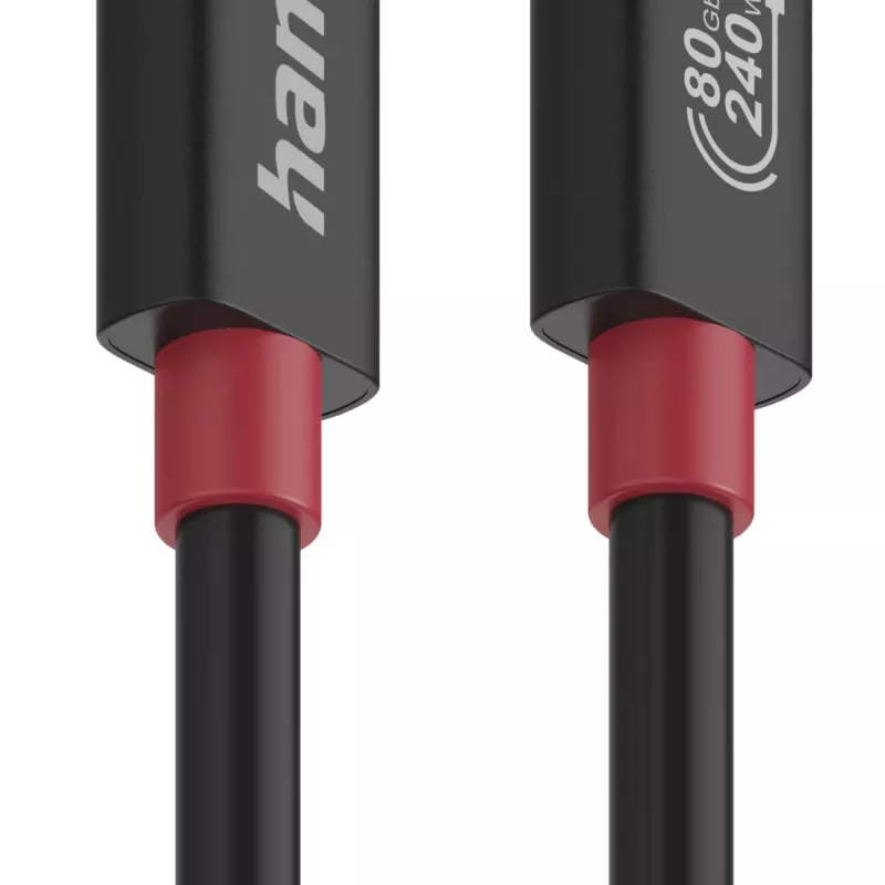 Hama USB-C kabelis, E-Marker, USB4 Gen4, 80 Gbit/s, 5 A, 240 W, 1,00 m
