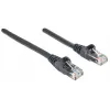 Intellinet tīkla savienojuma kabelis, Cat6, 1 m, melns, CCA, U/UTP, PVC, RJ45, zelta kontakti, bez aizķeršanās, ar uzmavu, mūža garantija