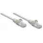 Intellinet tīkla komutācijas kabelis, Cat6, 10 m, pelēks, CCA, U/UTP, PVC, RJ45, zeltīti kontakti, aizķeršanās novēršanas konstrukcija, aizsargvāciņš, mūža garantija