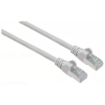 Intellinet tīkla savienojuma kabelis, Cat6, 15m, pelēks, varš, S/FTP, LSOH / LSZH, PVC, RJ45, zeltīti kontakti, aizsargs pret aizķeršanos, ar apvalka uzmavu, mūža garantija