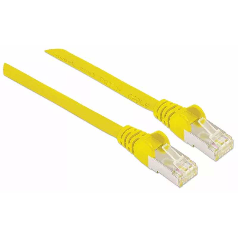 Intellinet tīkla ielāpu vads, Cat7 vads/Cat6A spraudņi, 0,25 m, dzeltens, varš, S/FTP, LSOH / LSZH, PVC, RJ45, apzeltīti kontakti, bez aizķeršanās, aizsargapvalks, mūža garantija